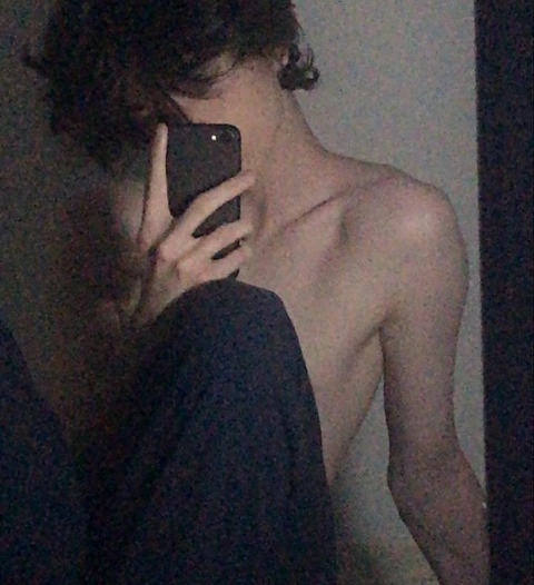 A naked woman taking a selfie in a mirror.