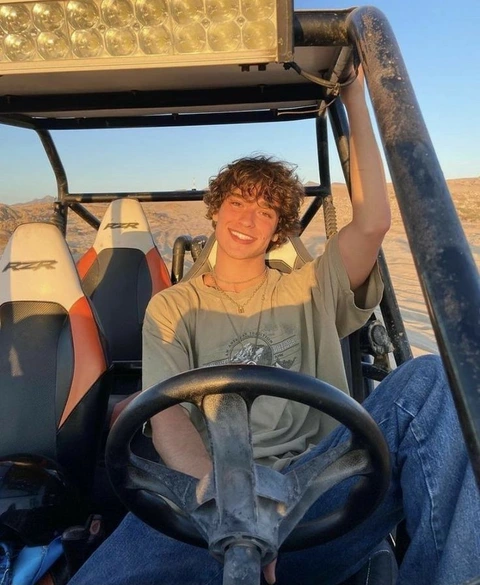 A man sitting in the driver's seat of a buggy.